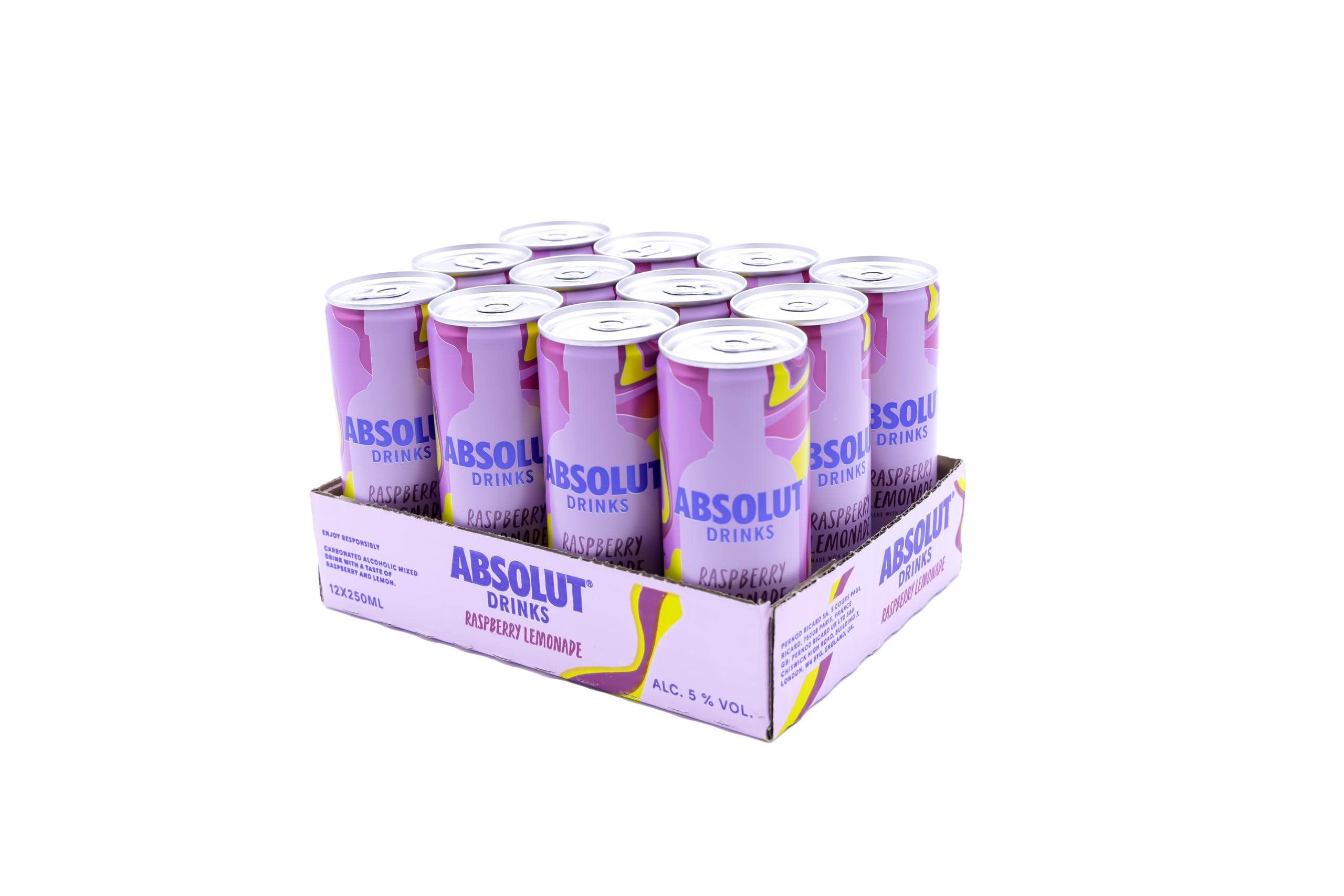 Absolut Raspberry Lemonade REDI Cóctel 12 unidades - 250 ml