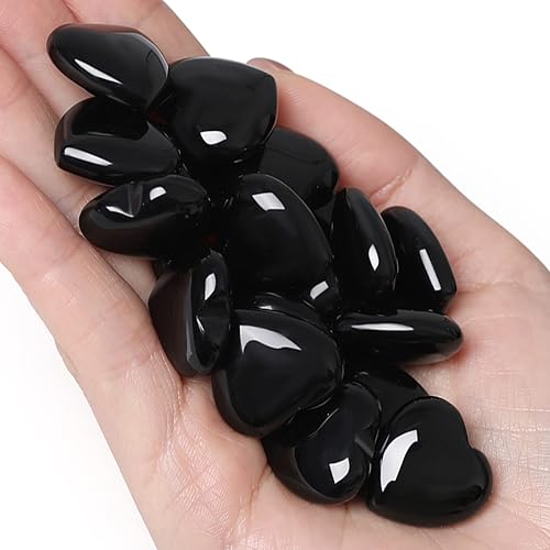 Miniatura 7 de 10 piezas de cristales de corazón gruesos de 0.8 x 0.8 pulgadas de grosor, amatista, cristal curativo natural, corazones pulidos, piedras talladas,