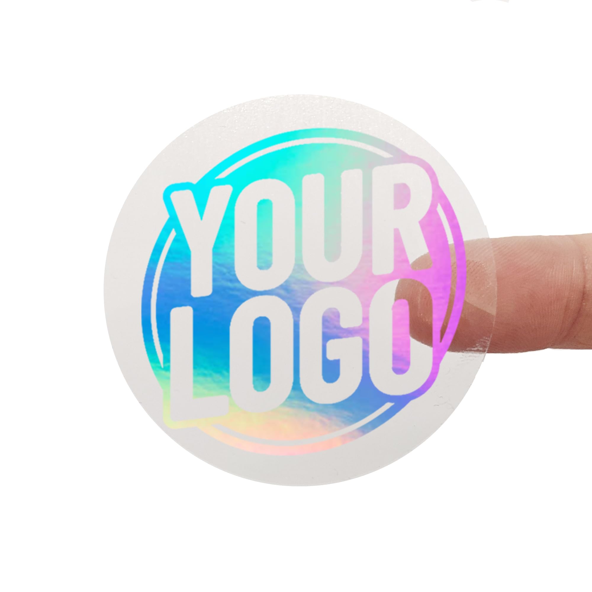 Foiled Transparent Stickers - Custom Logo Labels - 37mm Metallic Round Clear Stickers - Choose from Gold, Silver, Rose Gold or Rainbow Holographic (Rainbow Holographic Foil, 140 Labels (4 Sheets))