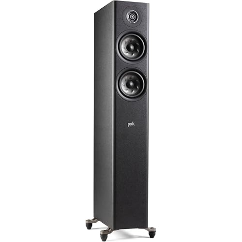 Polk Audio Reserve Series R500 Tower Speaker, 1" Pinnacle Ring Tweeter & Dual 5.25" Turbine Cone Woofers, Hi-Res Certified, Dolby Atmos & IMAX Enhanced for Dynamic Home Theater Audio, Black