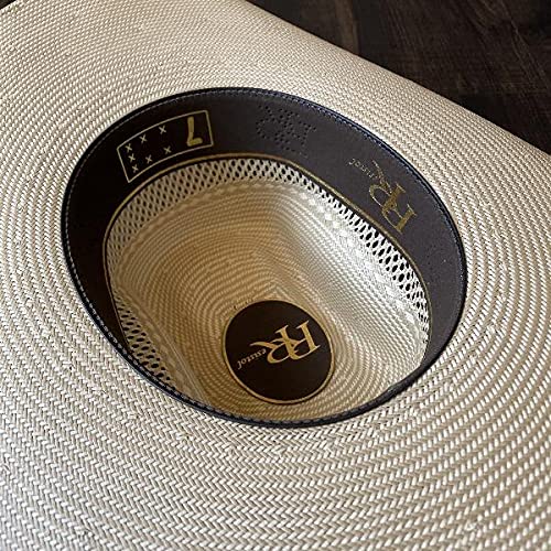 Resistol Top Hand Men's Straw Cowboy Hat Tan/White Vented Brick Crown (7 1/8) #TOP1