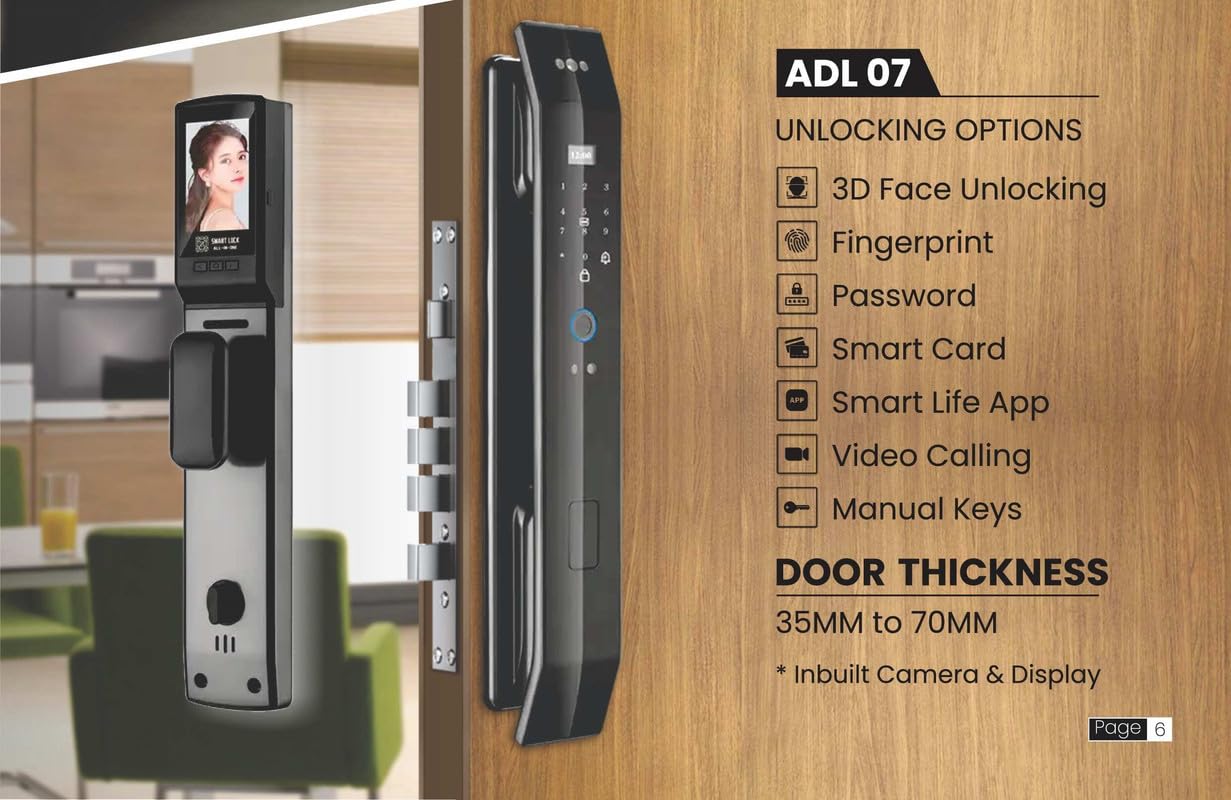 Autom8 Smart Door Lock,Anti-Theft Dormitory Door Lock(Black) ADL07