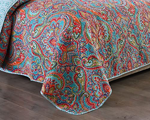 Honeilife Bedspread Quilt Set King - 3 Piece Cotton Bedspreads Luxurious Coverlet Lightweight Bedcover Warm Bedding Set All Season Quilts-Damask #TOP2