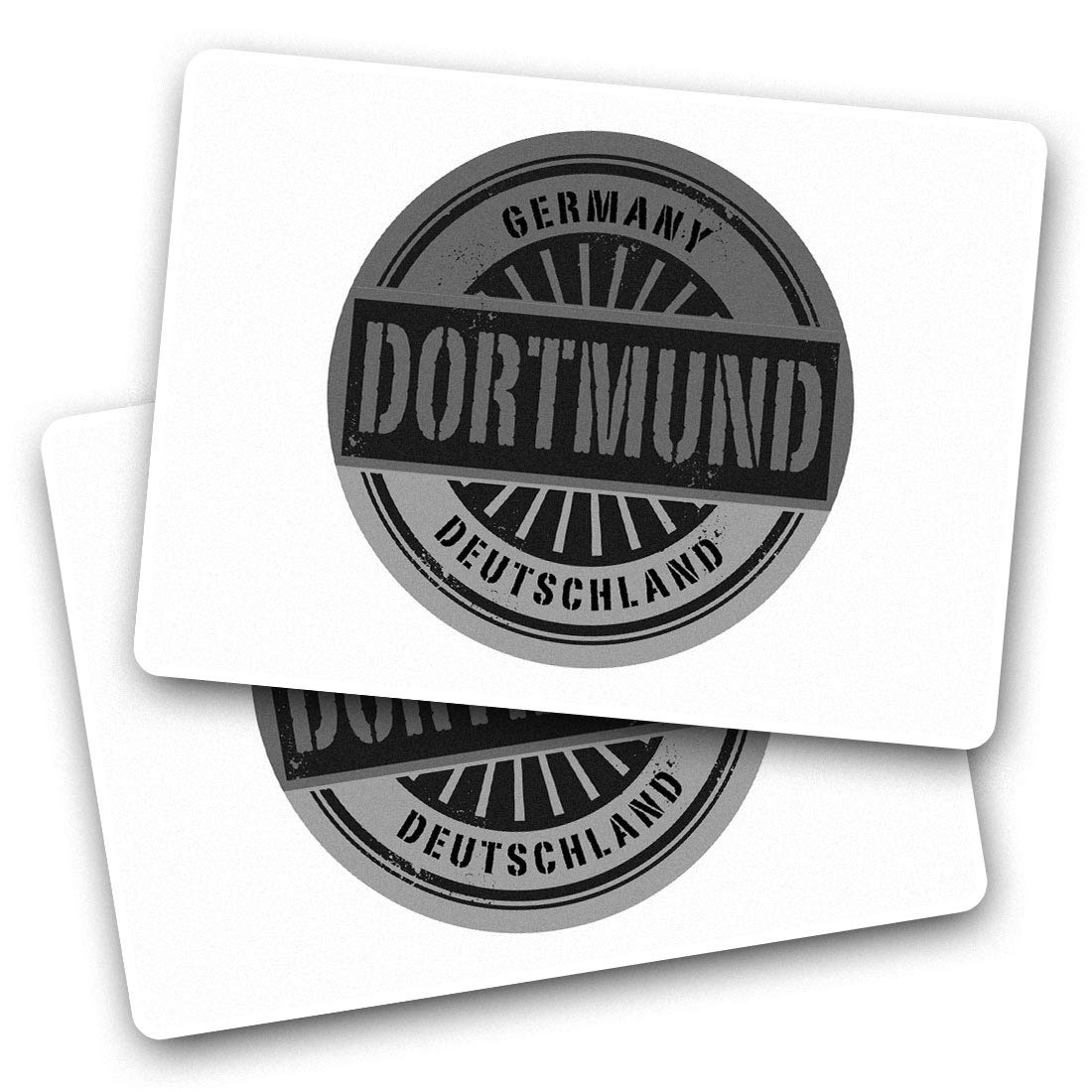 Destination Vinyl Ltd Multi 2 X 7.5Cm Rectangle Stickers - Dortmund Germafunny Deutschland Decals 40503