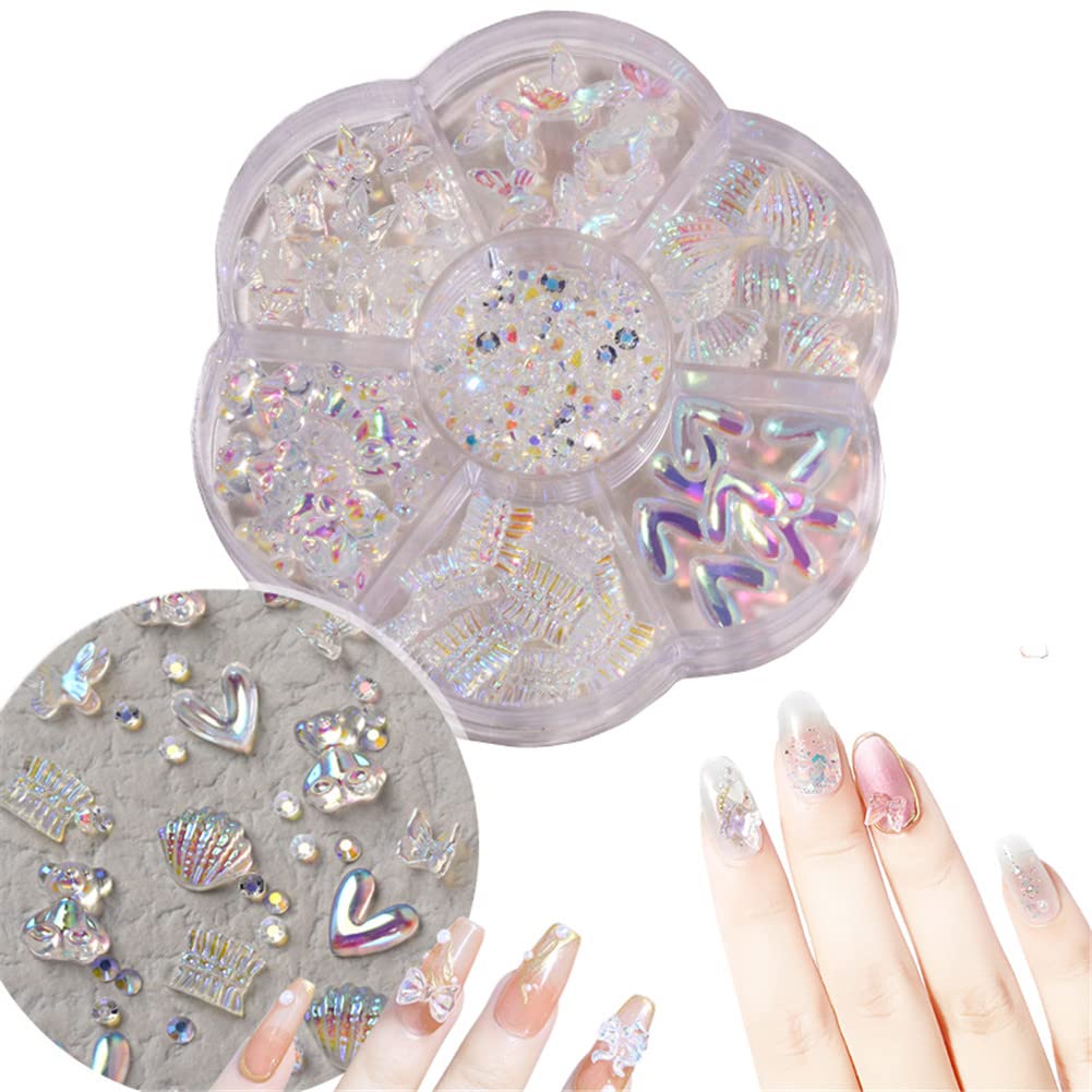 Amazon ネイルパーツ リボン オーロラ色 蝶々パーツ半円パール クマちゃん 多色 3d 立体 ジュエリーパーツ ネイルアート スタッズパーツ アクセサリーパーツ リボン型 レジン用 ネイル装飾 ミックスカラー ネイルデコレーション Diy 素材 F Aboniton ネイルアート