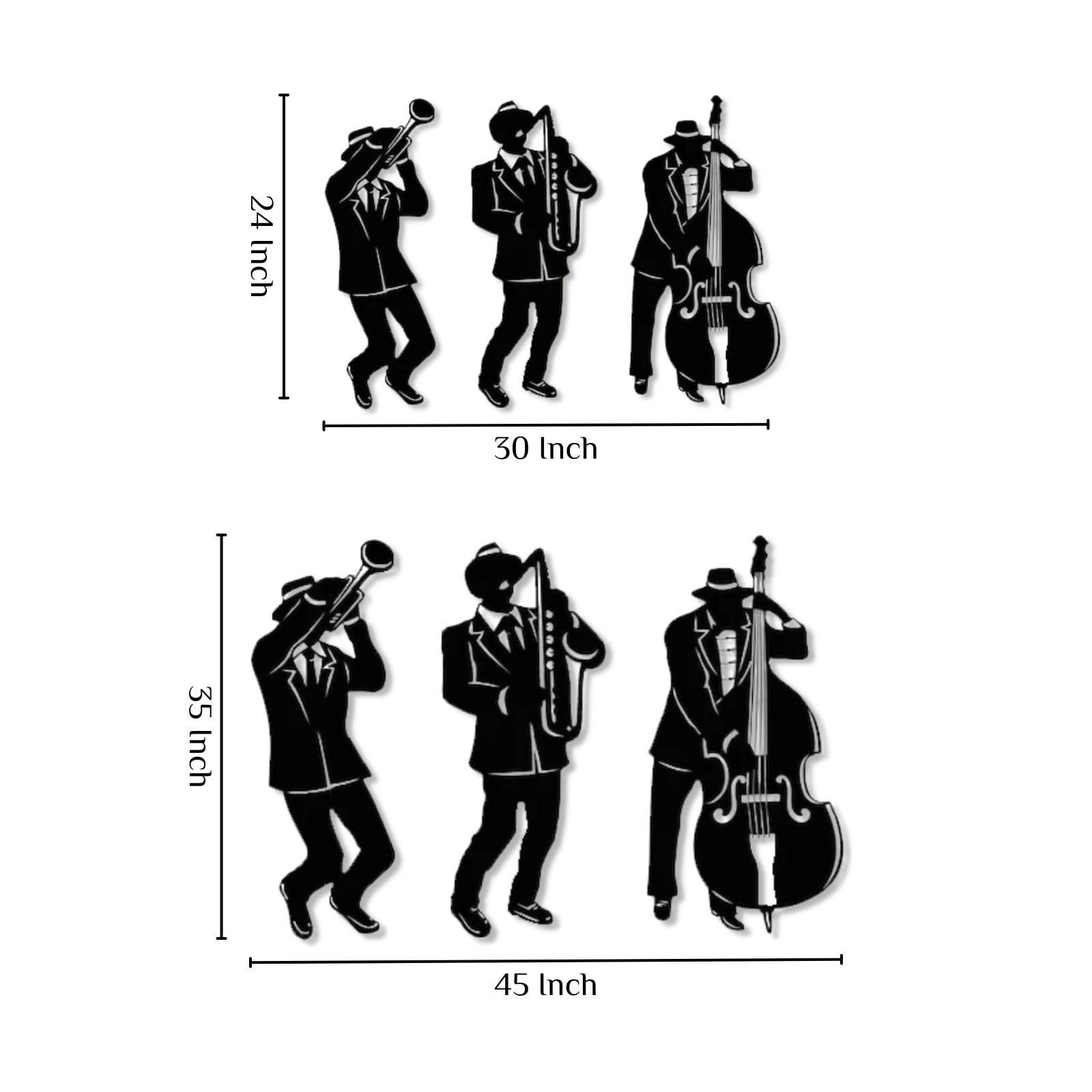 Arte da parete in metallo, decorazione musicale, sassofono, violoncello, tromba, strumenti jazz, regalo per gli amanti della musica