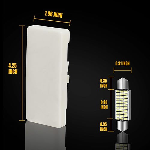 Miniatura 3 de HERCOO Cubierta de lente de luz de cúpula interior para mapa de techo con bombillas LED blancas compatible con Chevy S10 GMC Sonoma 1991-2003 (para