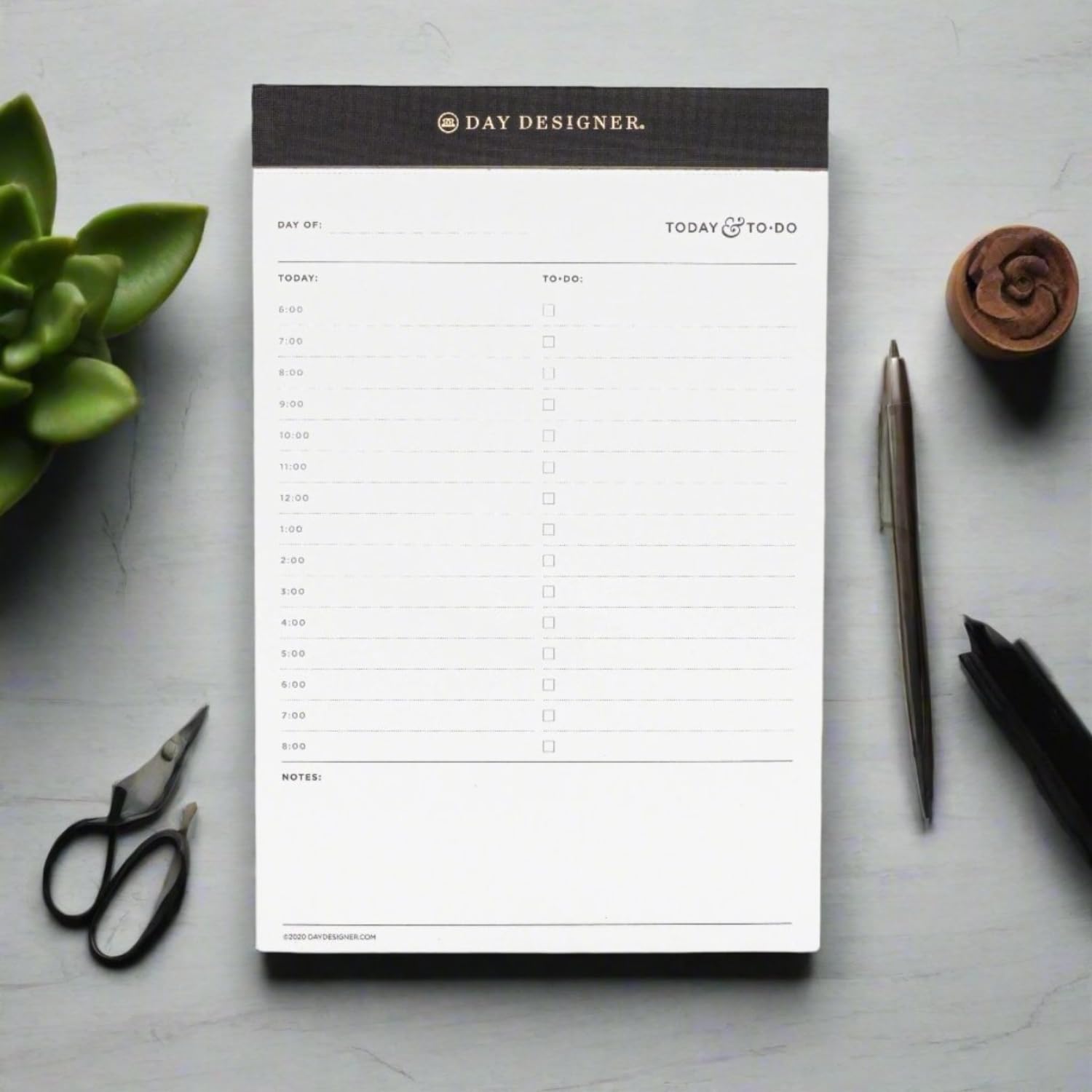 Day Designer Planungsblock, mit Eingabeaufforderungen und liniertem Notizbereich (Anthrazit, extra dicker Notizblock, 13,3 x 20,3 cm)