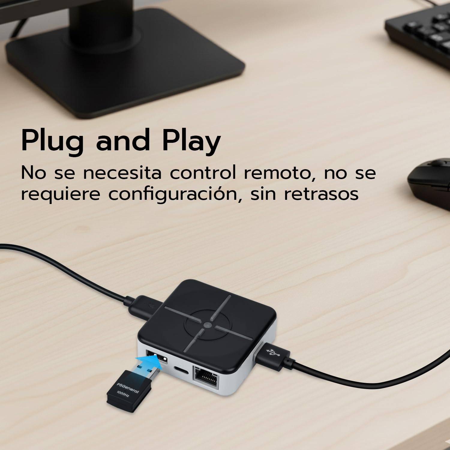 Besavior P5 General Adaptador Compatible con PS5/Slim/PRO, Compatible con HITBOX, XIM Matrix, ReaSnow S1, Raspberry Pi | Adaptador Gaming Plug-and-Play 1000Hz para Juegos de PS5 – Negro