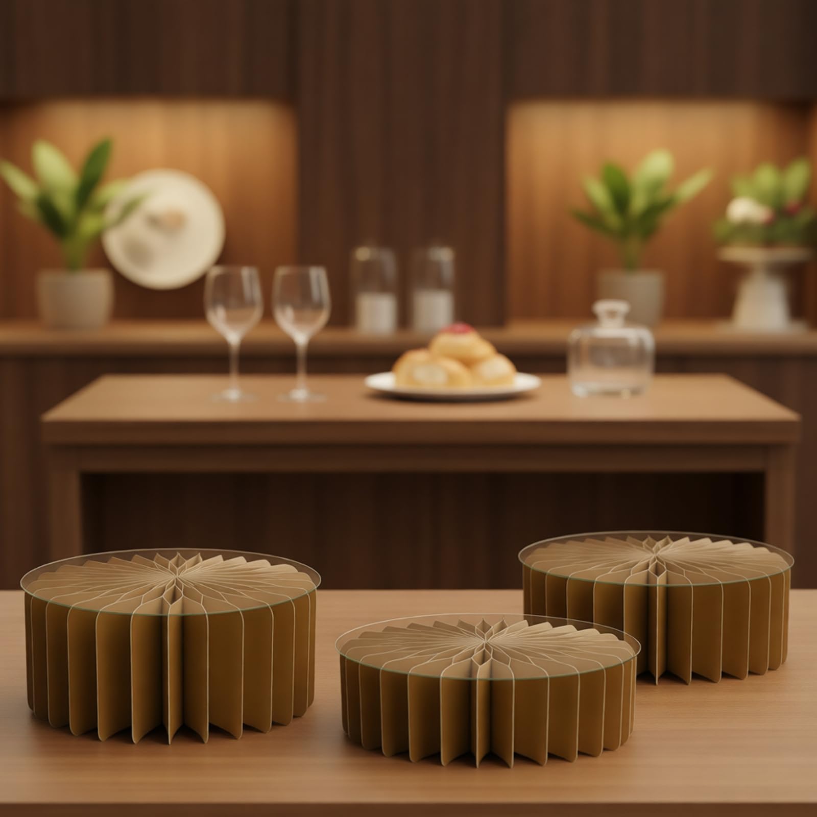 4 soportes compactos plegables para postres que ahorran espacio, soportes de varios tamaños para cocinas domésticas, uso resistente, estante portátil