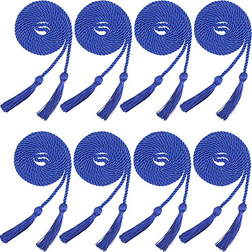 Image of Trounistro 8 Pieces Graduation Cords Yarn Honor Cords with Tassel for College Graduation Students (Dark Blue)