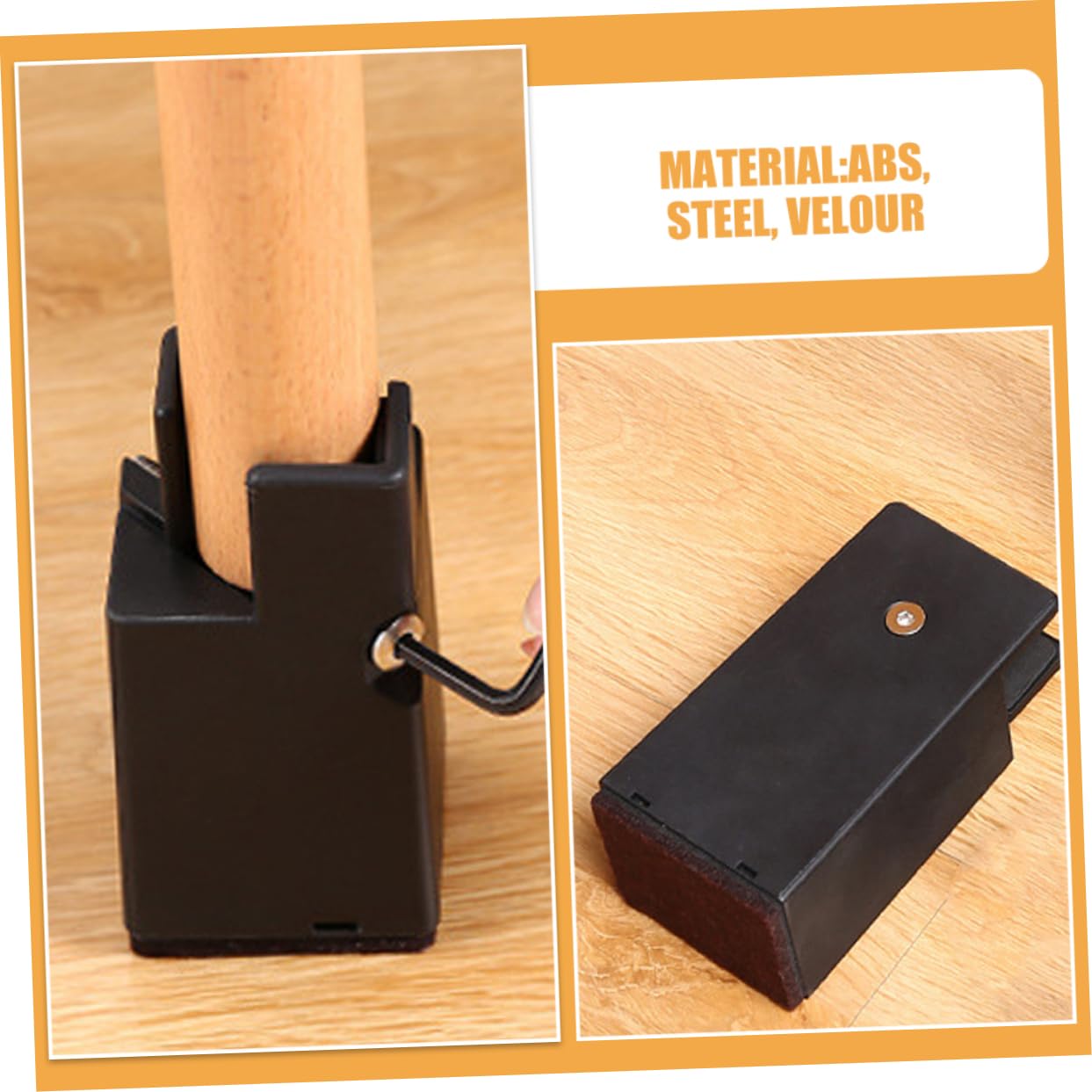Mikinona Elevadores Ajustables con de 2 Pulgadas Patas de Muebles para Soporte Estable Instalación Fácil, Juego de 4 Piezas y para Camas, Escritorios Sillas