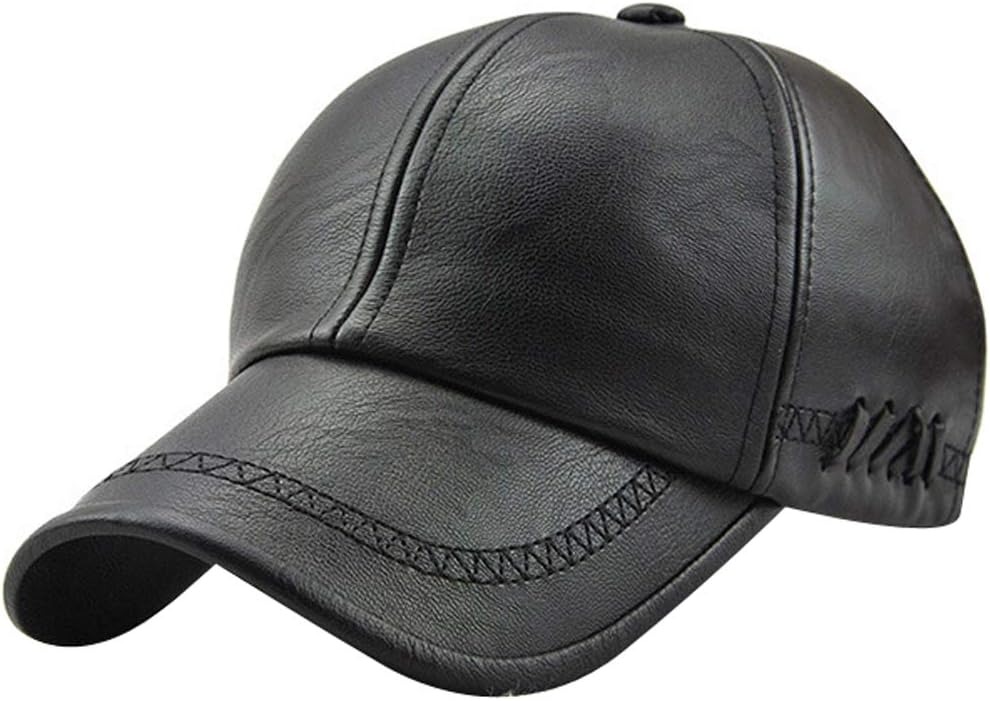 MINAKOLIFE Men Retro Style PU Leather Baseball Cap