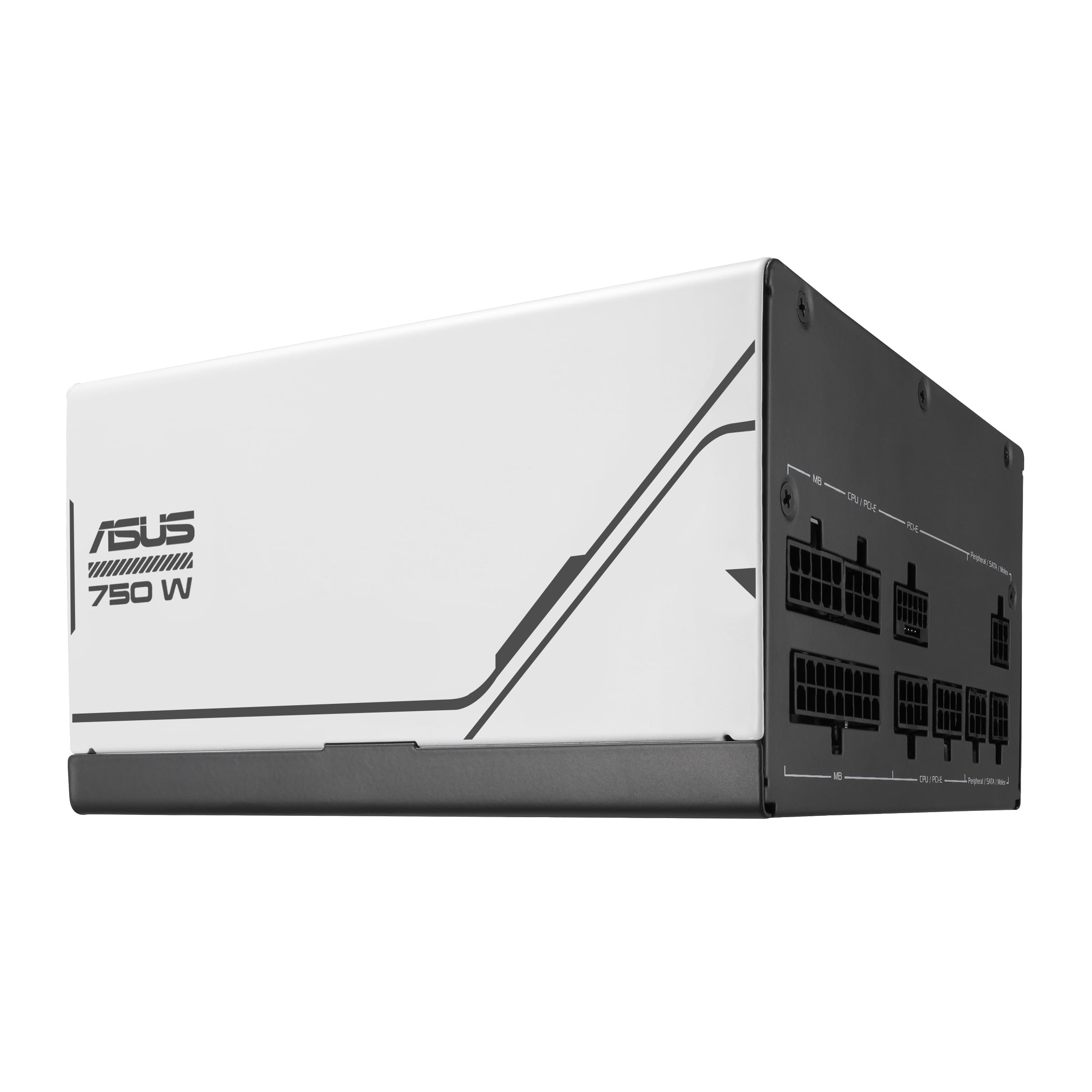 ASUS Prime 750W Gold, Alimentatore Modulare per PC, 750W di Potenza, PCle Gen 5.0, 80 Plus Gold, Standard ATX 3.0, Ventola con Doppio Cuscinetto a Sfera, Bianco, PRIME-750W-GOLD