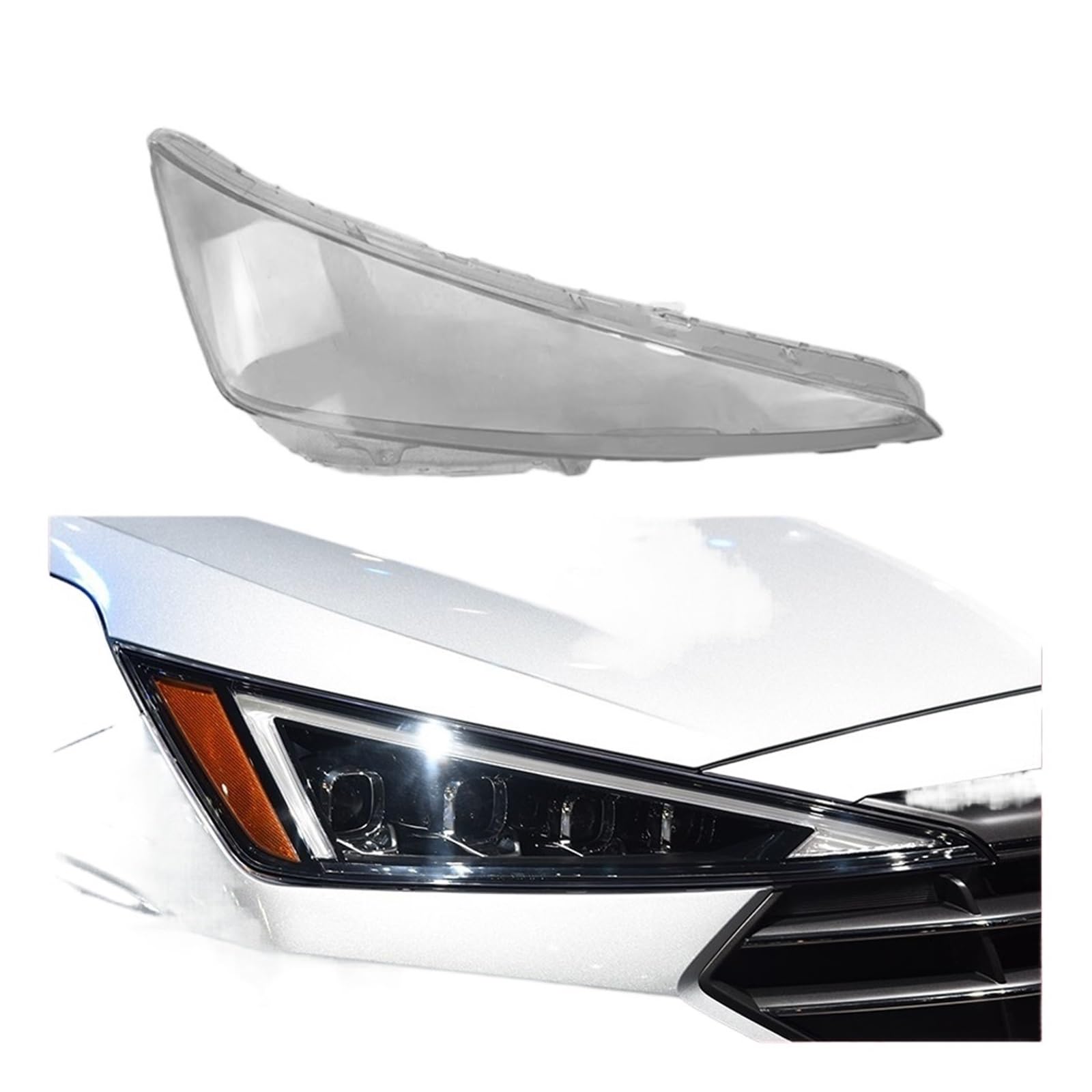 MCSSTORE Reflektor Cover Kompatybilny z Hyundai Elantra (Overseas Version 2019-2020 Z Uszczelką