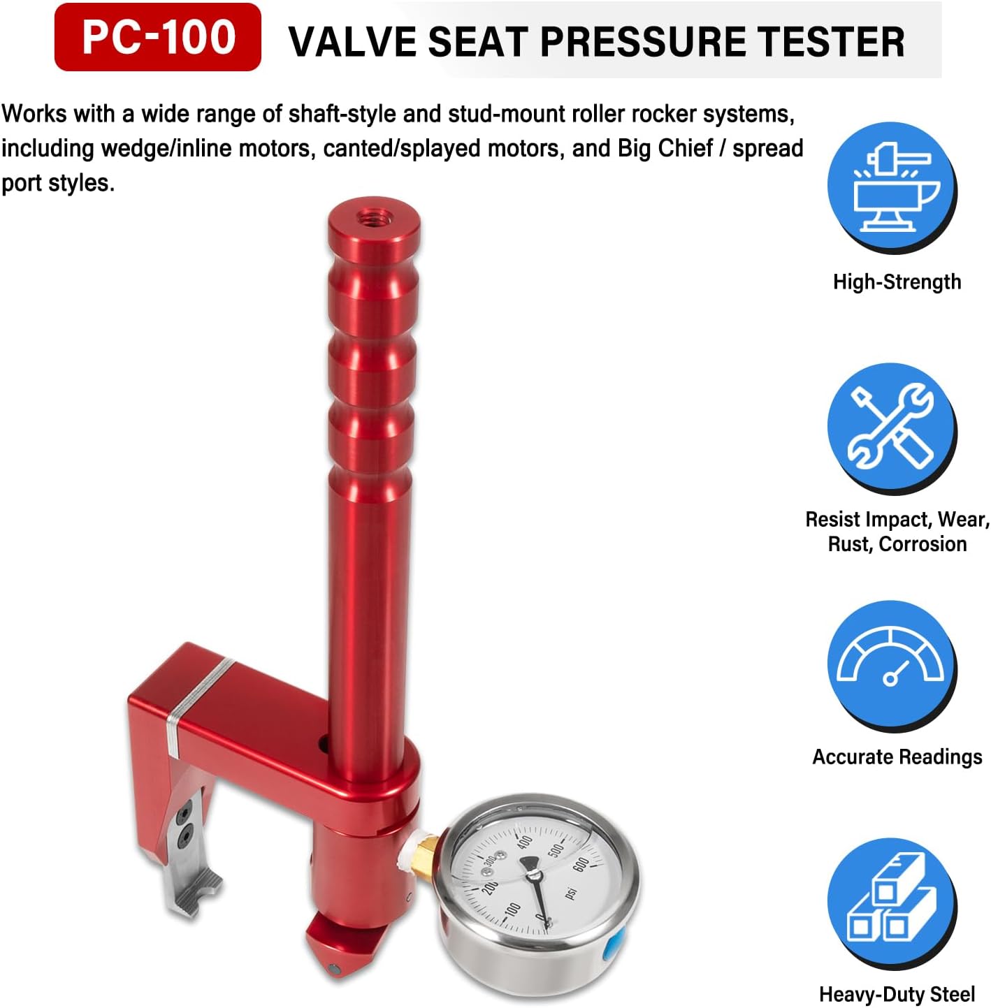 Bonbo PC-100 Valve Seat Pressure Tester Adjustable On-Head Valve Spring Pressure Test Gauge