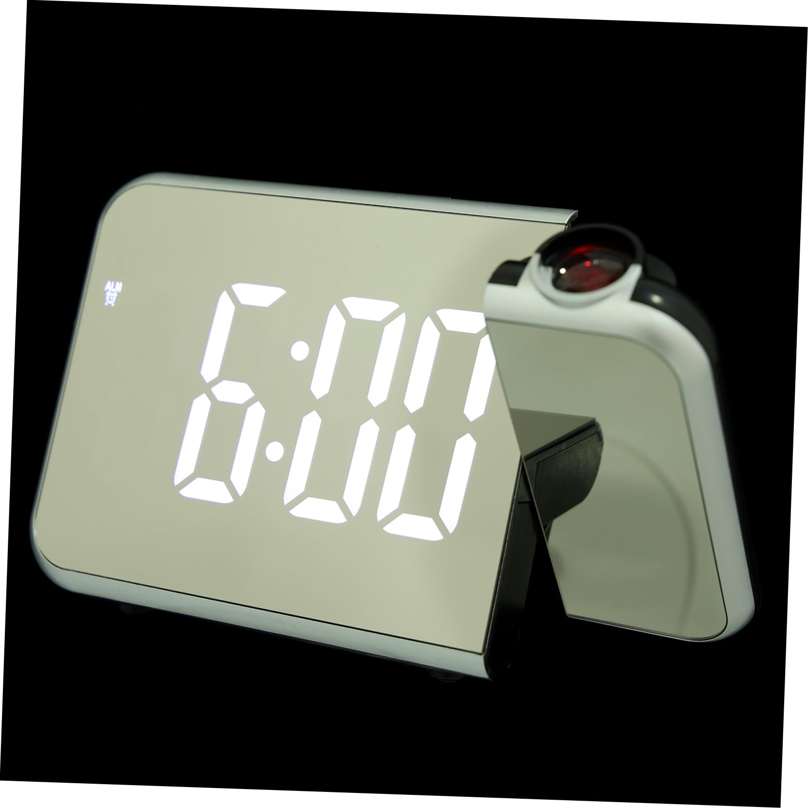 OUNONA Reloj Despertador Digital de Escritorio Proyector, Multifuncional Alarma y Pantalla Led, Material Plástico, Adecuado para Oficina y Sala de Estar