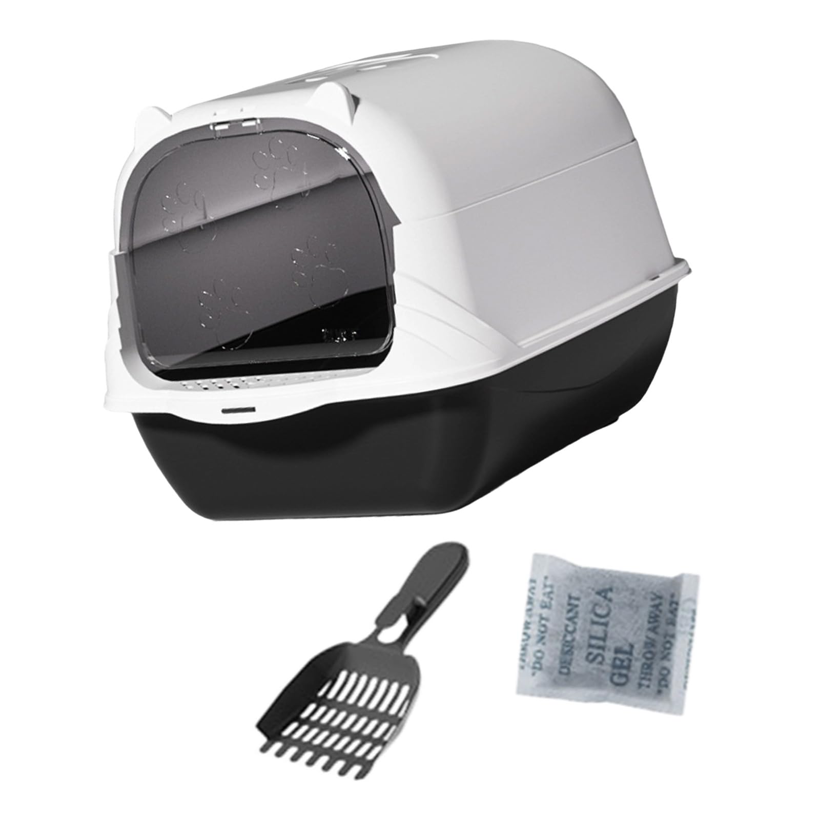 Caja de arena para gatos con filtro superior para control de olores, inodoro para uso doméstico, caja cerrada extragrande