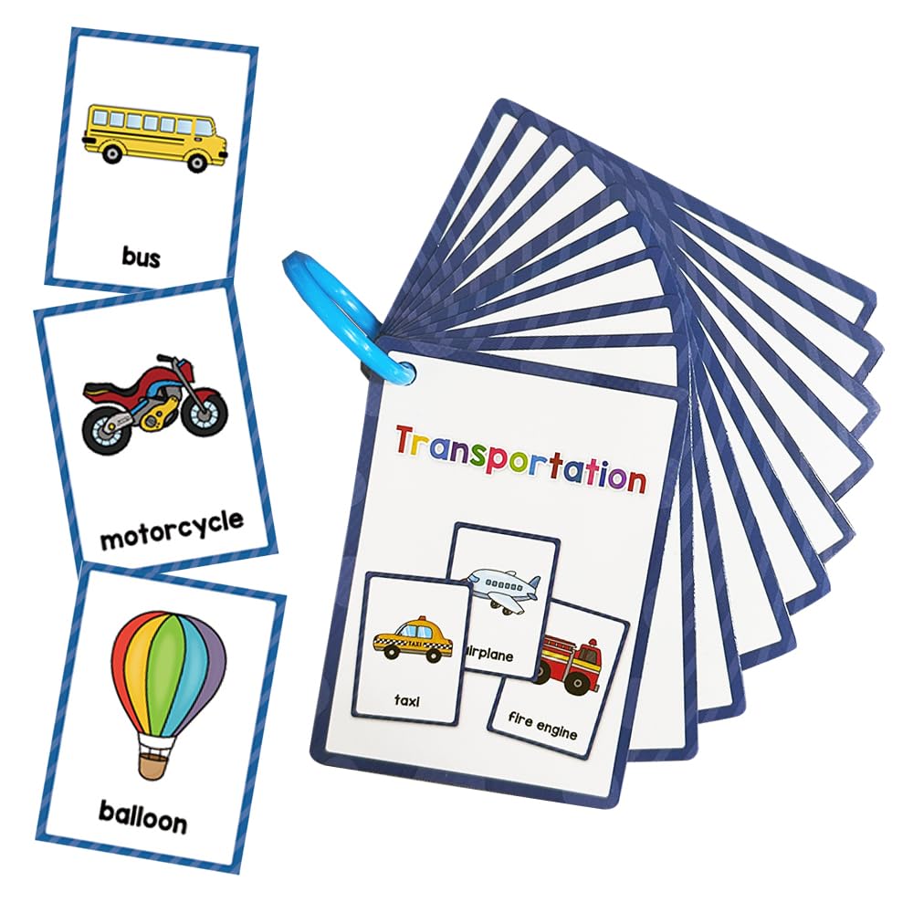 Transportations English Words Learning Flashcards, High Frequency Words, Beginning Reading, Kindergarten Teaching Materials, Autism Learning Materials, Vocabulary Building, 10 Cards, 18 Words
