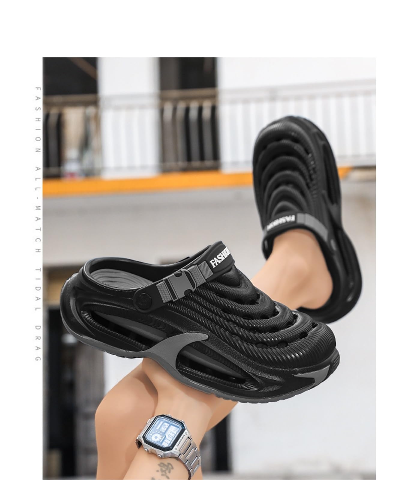 Sandalias sin cordones de verano for hombre, zapatos ligeros y transpirables for exteriores, calzado informal de suela gruesa antideslizante for conducir, playa, caminar