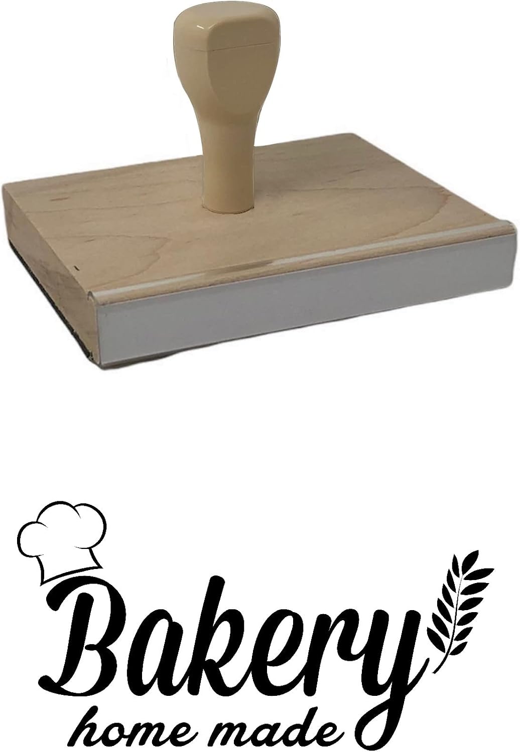 Infusion Bakery Home Made (Chef's Hat) Rubber Stamp, 5 X 6'' Wood Stamp