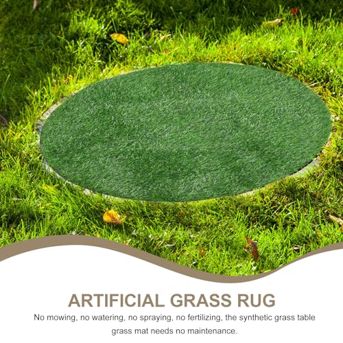 Tapis gazon artificiel rond multi-usages et résistant pour repas extérieurs - 8