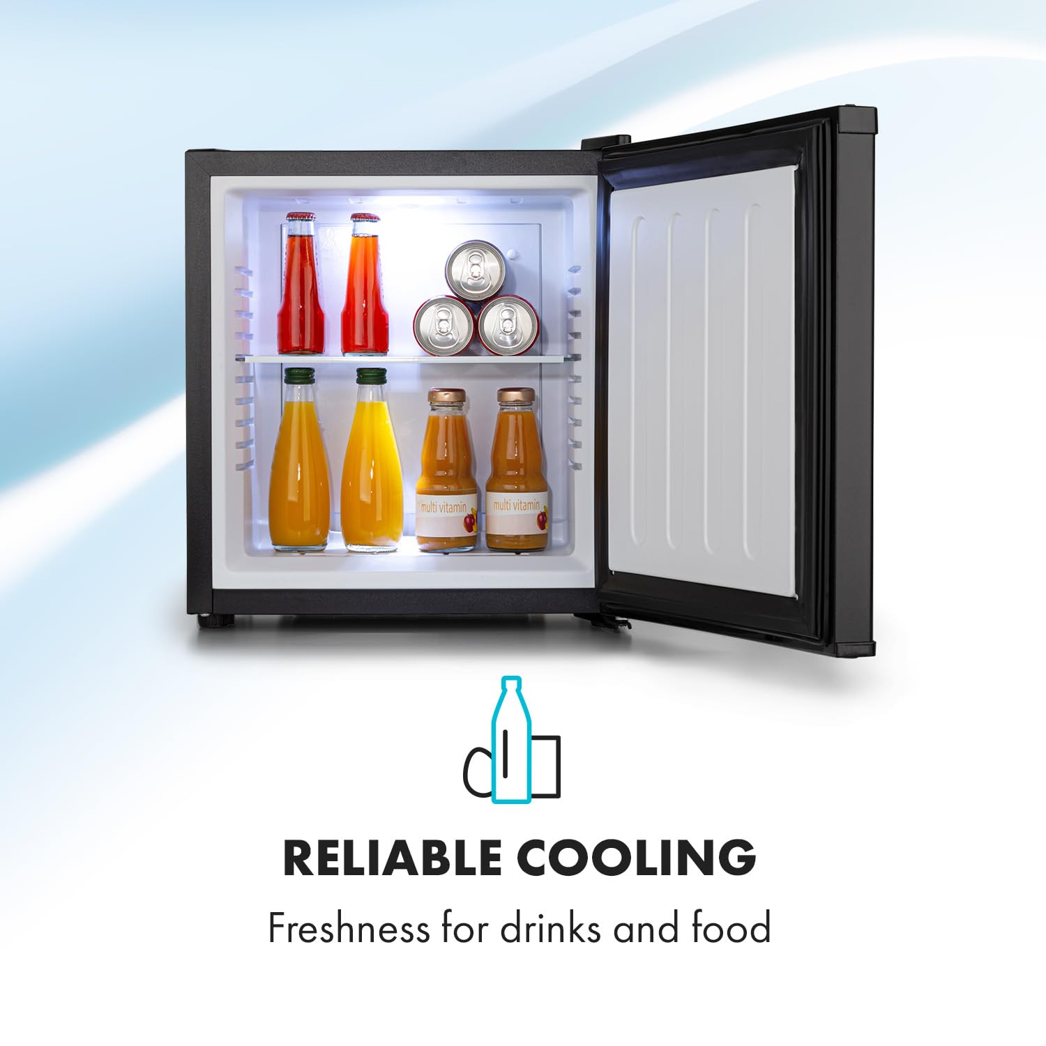 Klarstein Mini lodówka do pokoju, 13L mini lodówka na napoje i kosmetyki, Mały minibar, mała i cicha, Regulowana półka, Mała Skincare 5-15°C
