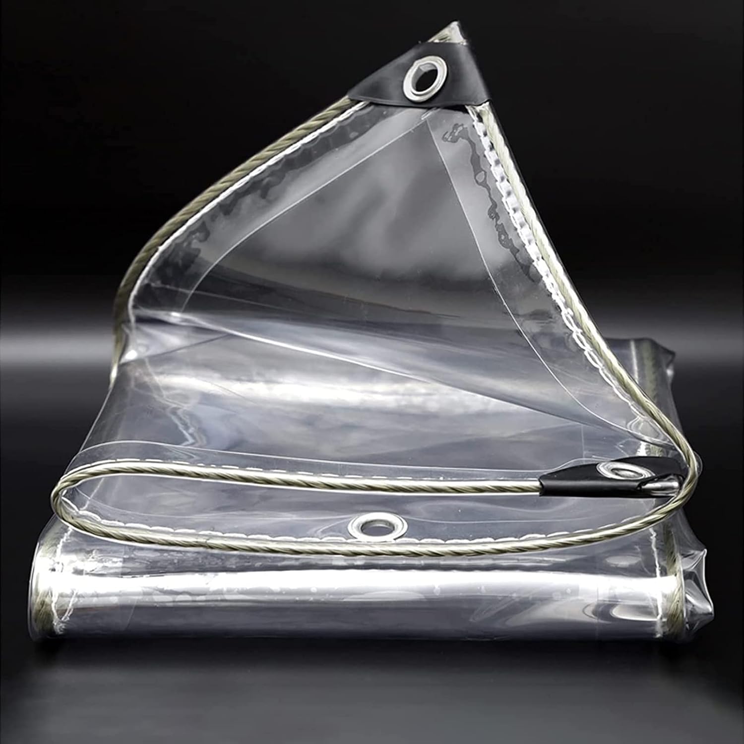 Clear Tarpaulin Sheet Heavy Duty Waterproof,Transparent Tarp Plastic Sheeting for Furniture Camping,Rainproof Canopy Tent 5x5m 4x4m 0.35mm (Size:1x1m)