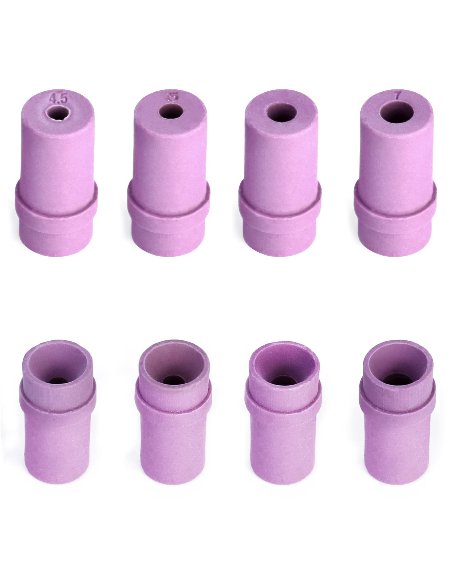 QWORK 4.5, 5, 6, 7 mm Dysze ceramiczne do pistoletu do piaskowania, po dwa w każdym rozmiarze, 8 szt.