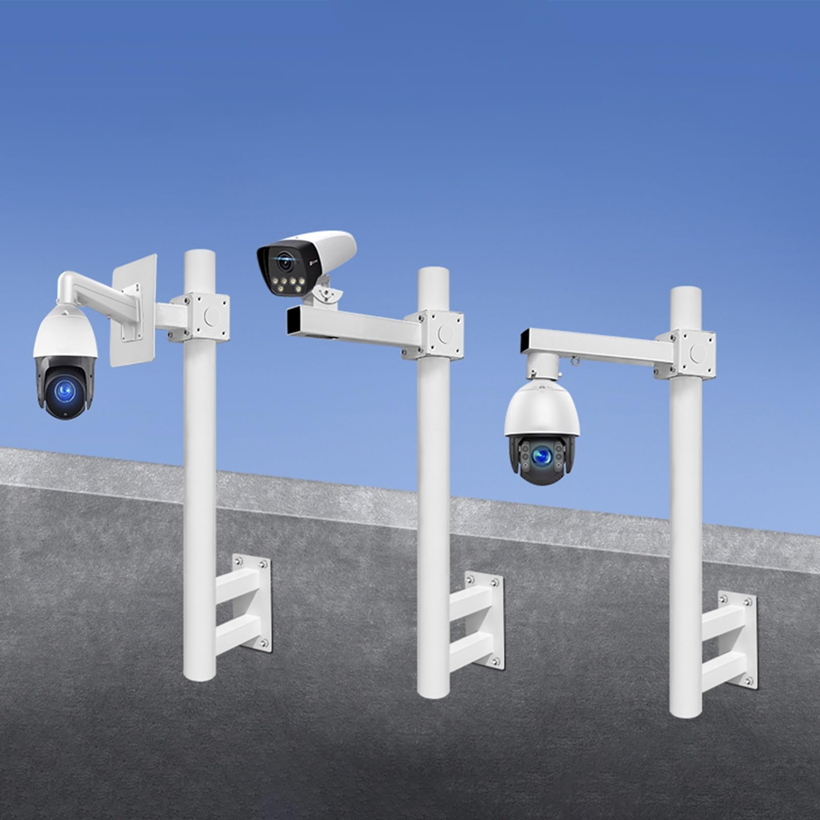 Wandhalterung für Überwachungskameras, Metall-Überwachungshalter für CCTV/IP/PTZ/Dome/Box-Kamera, Innenhof-Lichtpfostenhalterung, 500 mm
