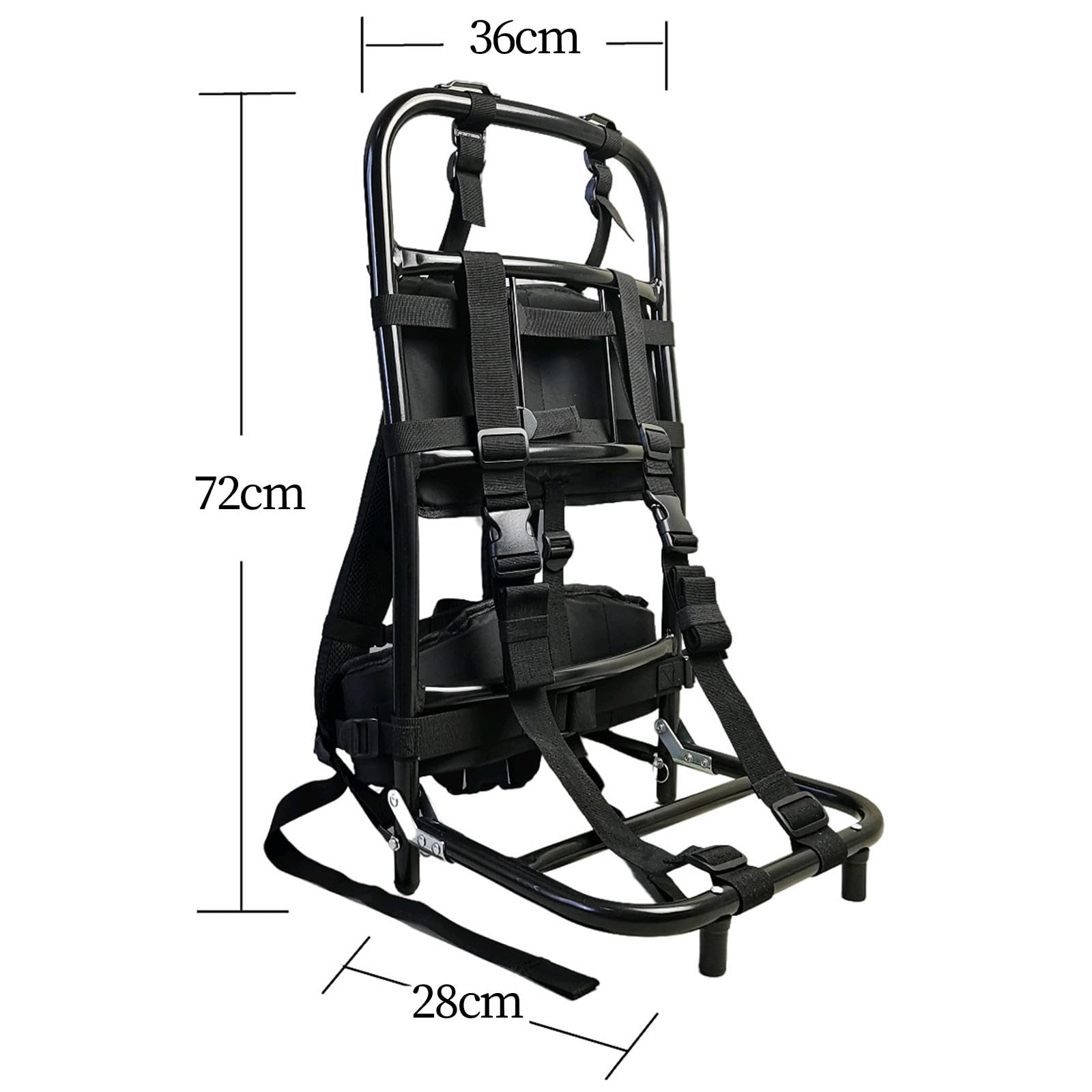 Telaio per Zaino da Trasporto Pesante 60kg Lega Alluminio Nylon Pieghevole 68x36x25cm per Escursionismo Campeggio Attrezzature Outdoor