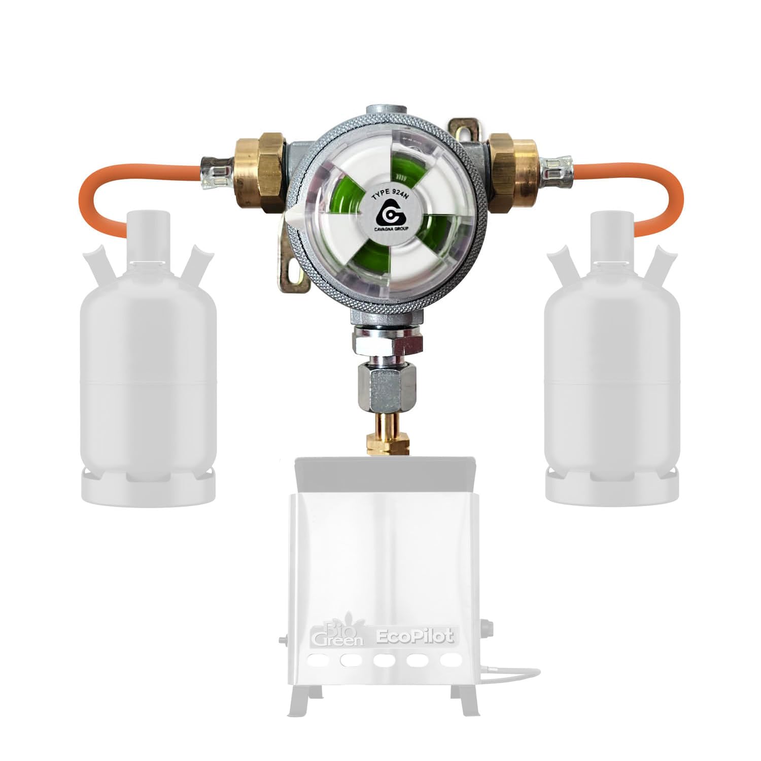 Bio Green Multimatic zestaw dwóch butelek do automatycznego przełączania 2 butli gazowych, do 50 mbar, do butelek 3, 5, 11 kg