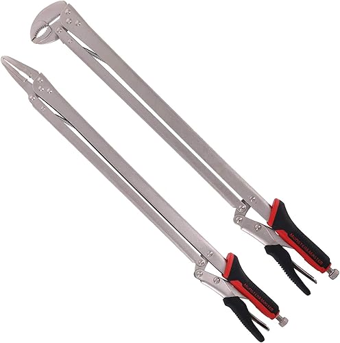 Monster&Master - Alicates extendidos de 18 pulgadas, una punta y una esquina de 90 grados, 2 piezas, MM-EP-002x2