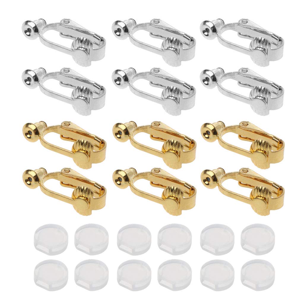 Maxtonser 24Pcs Clip-on Earrings Converter Set with Comfort Earring Pads Not Pierced Earring Clip Jewelry Making Jewelry Findings