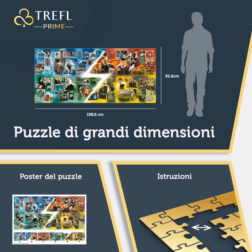Trefl Prime - Puzzle UFT: Harry Potter, The Houses of Hogwarts - 9000 Tessere, Puzzle di Grandi Dimensioni, Cartone Più Spesso, BIO, EKO, Divertimento per Adulti e Bambini a partire dai 12 anni
