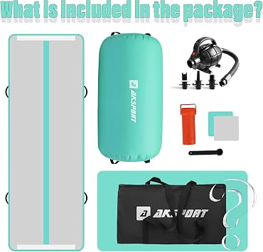 AKSPORT Air Roller Gymnastics Air Barrel for Backbends and Back Handsprings Exercise Training with Electric Air Pump for Home Use/Yoga/Cheerleading/Tumbling/Back Walkovers
