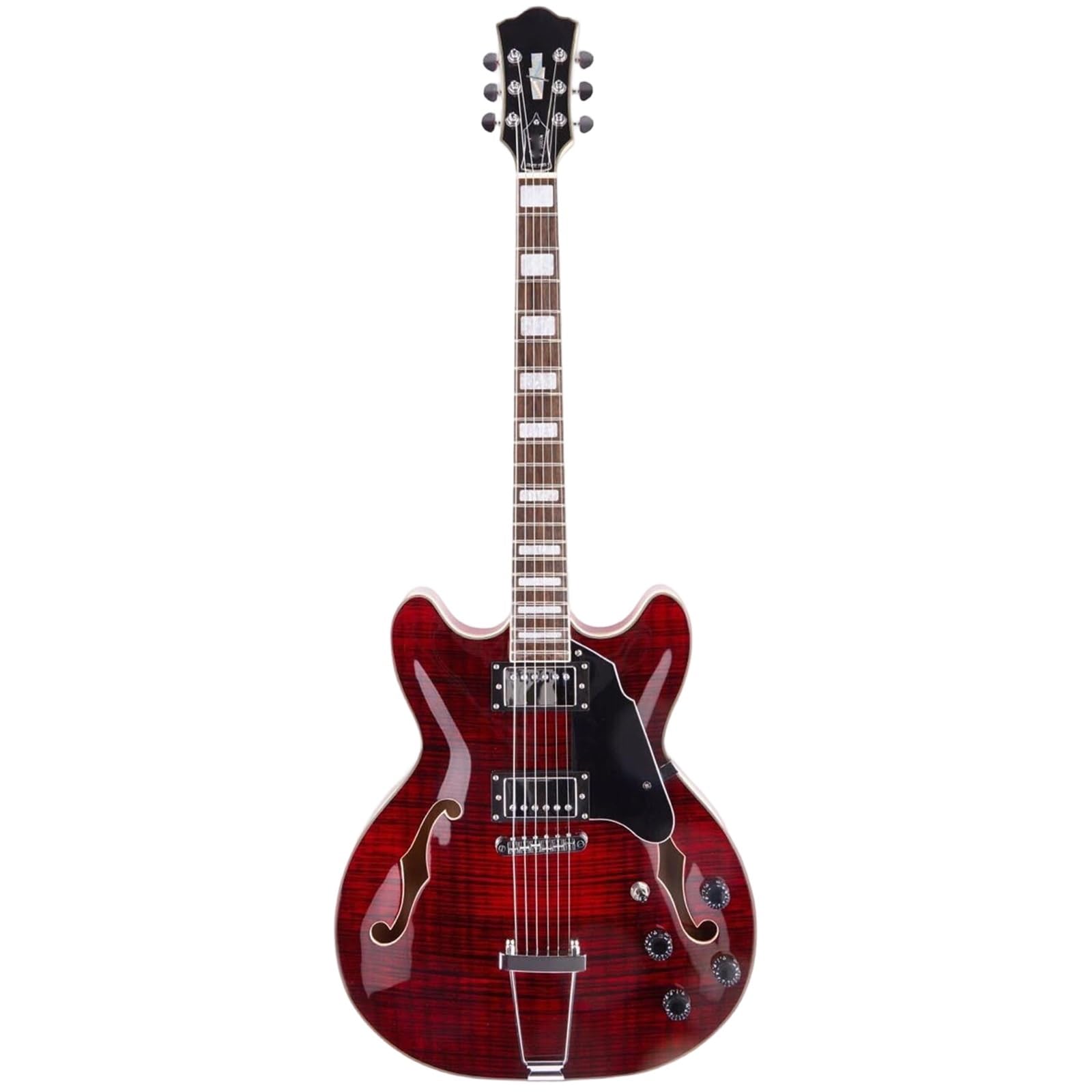 Standard Gitara Elektryczna 6 Strunowa Gitara Elektryczna Semi Hollow Body Podstrunnica Z Palisandru Praworęczna Praktyka Gry(Type2)