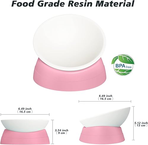 Miniatura 10 de Cuencos elevados para gatos, plato ajustable para gatos, antideslizante y antiruido, cuenco elevado para gatos que protege la columna vertebral de