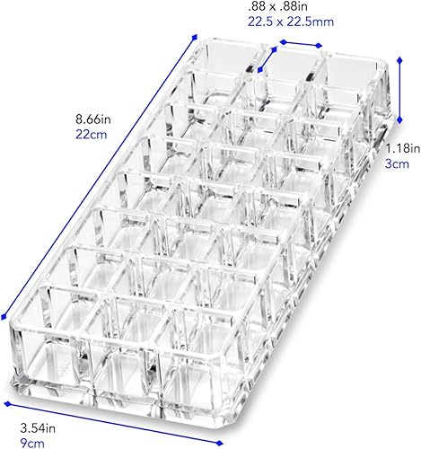 Miniatura 6 de (conjunto) Organizador de lápiz labial acrílico y organizador de brochas de maquillaje, 48 espacios de almacenamiento rellenable, estuche de