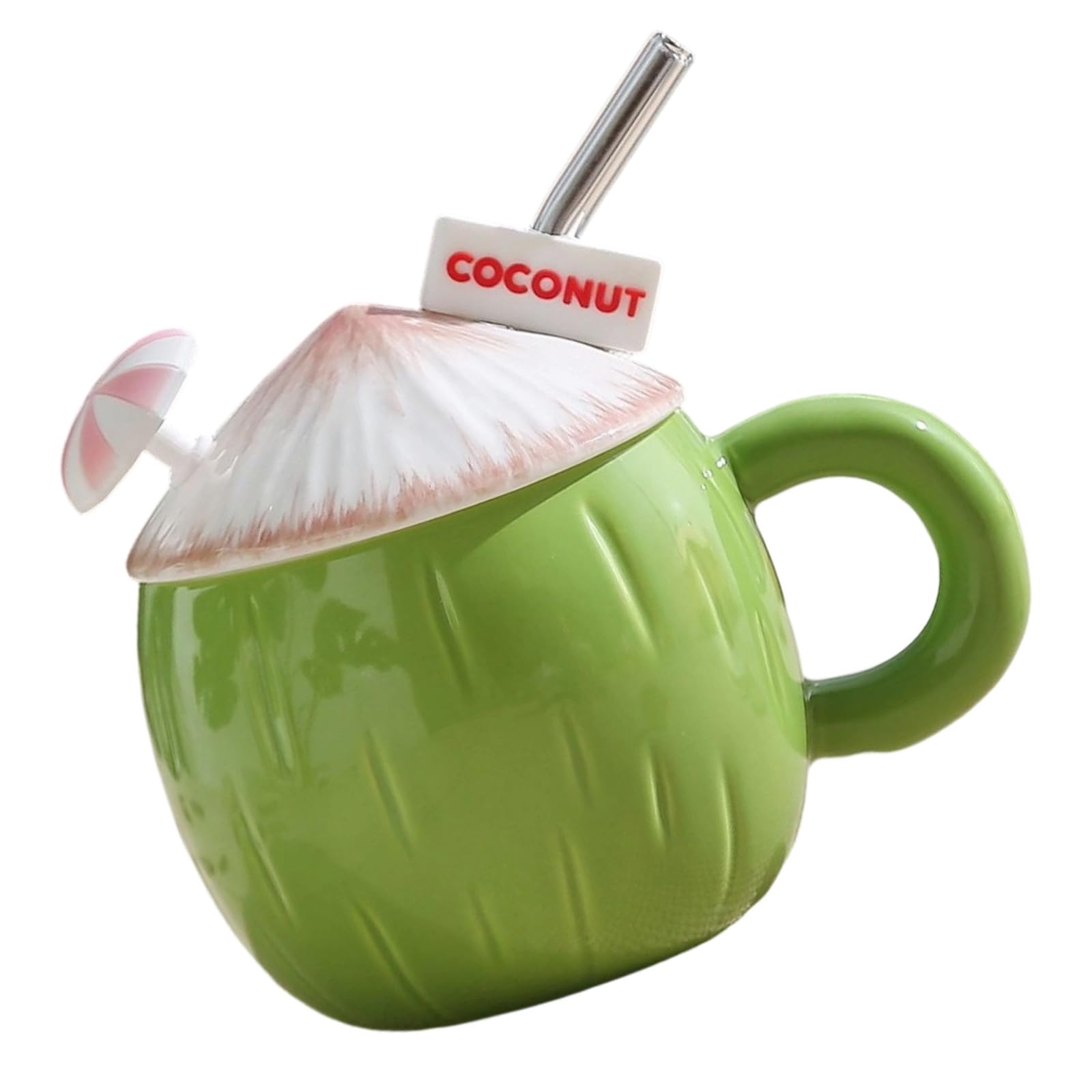 Jazuaiao 500ML Ceramic Drinking Cup Coconuts Nonslip Bottom Suitable for Spills and Fun Entertainment At Gatherings Offices Coffee Cup