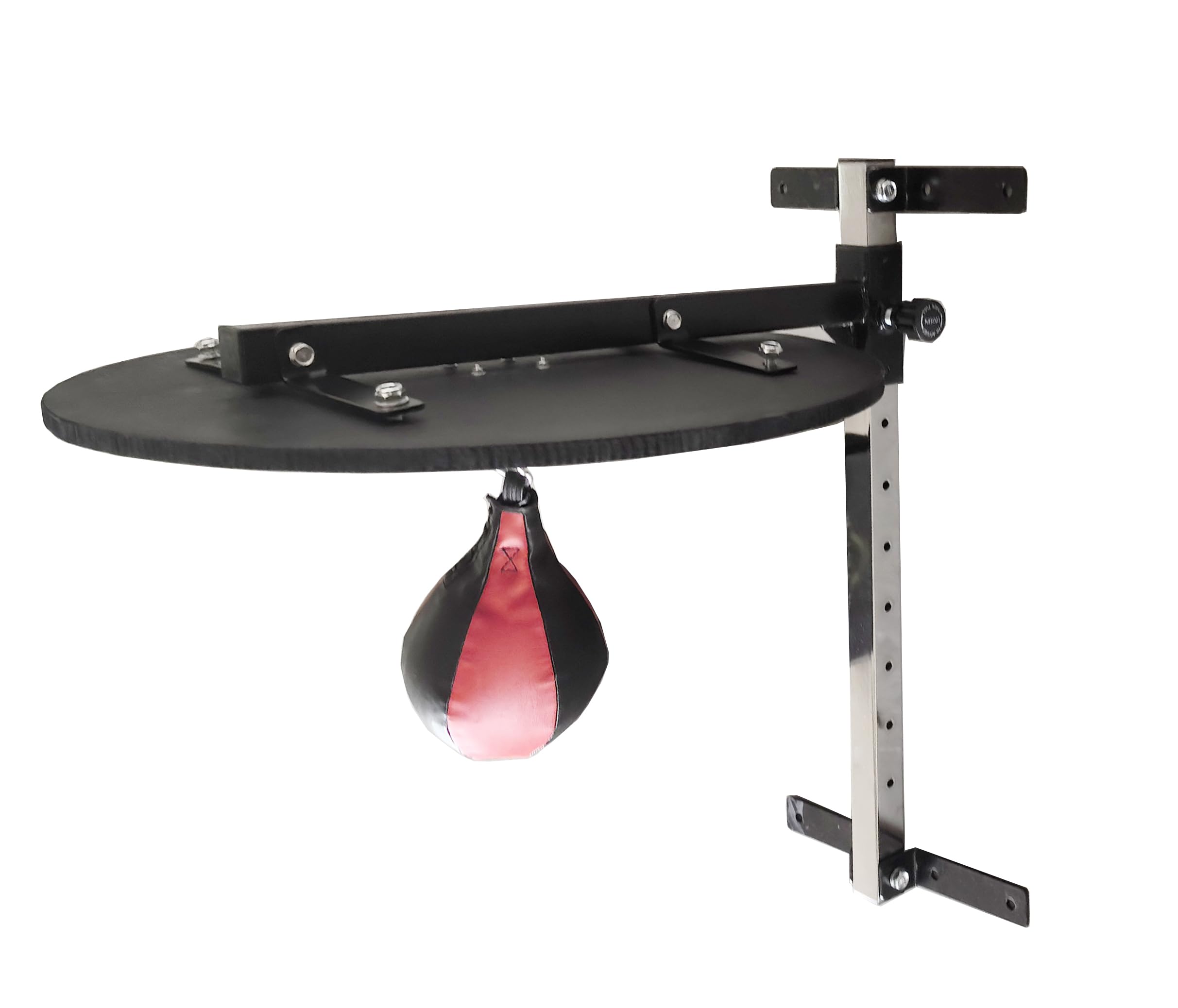 LISARO Pelota de velocidad para montaje en pared, altura ajustable, para entrenamiento de boxeo rápido e intenso, plataforma de madera estable de 60 cm, incluye pelota de reacción de boxeo, juego de