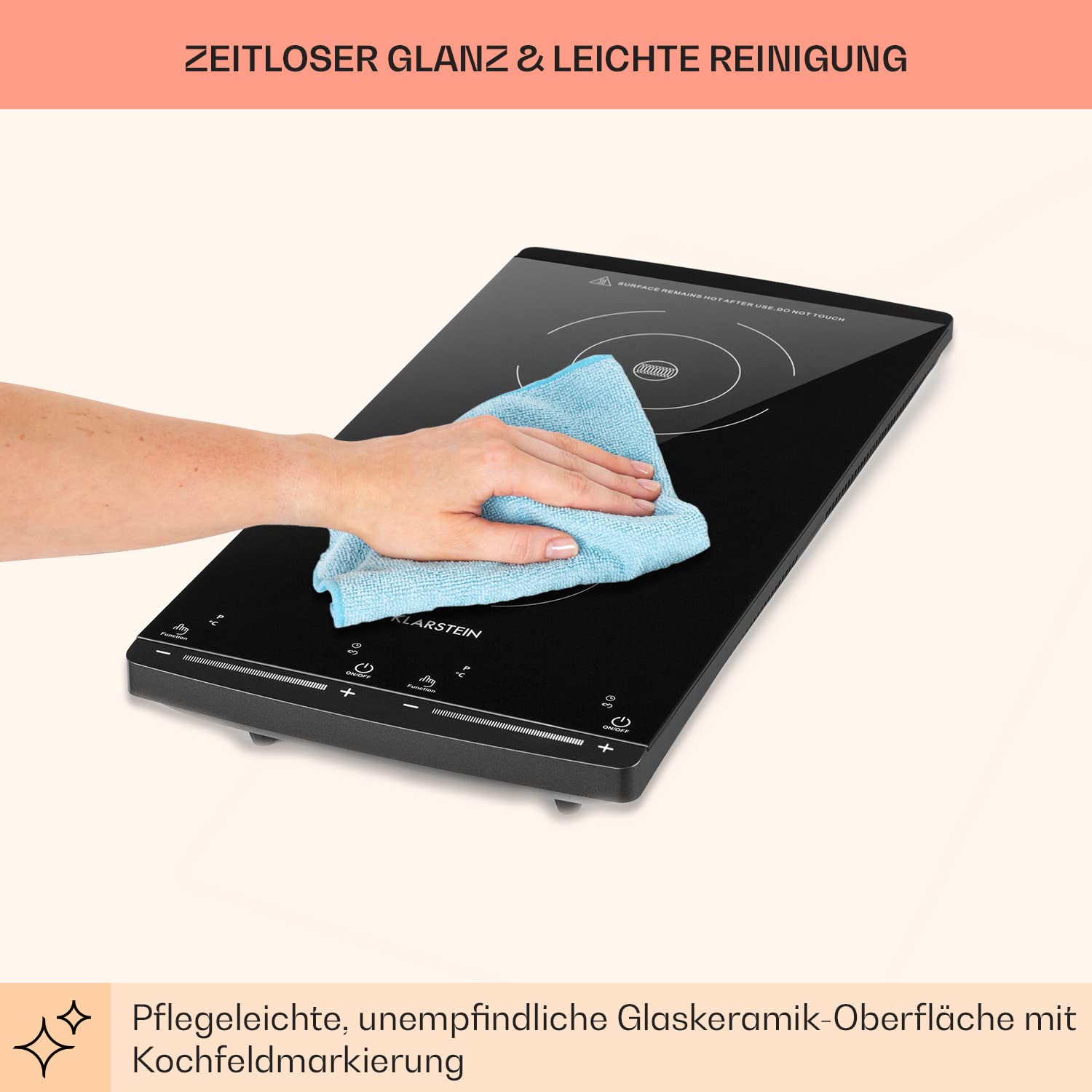 Klarstein Induktionskochfeld, Elektrisch, Moderne Kochplatte, für Camping, 2 Platten, 2er Induktionskochplatte Mobil, 2900 W