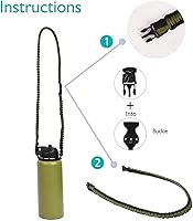 Vista 5 de Wongeto - Porta Mango de Cuerda Paracord con Correa de Hombro, Compatible con Botellas de Agua de Boca Ancha Hydro Flask