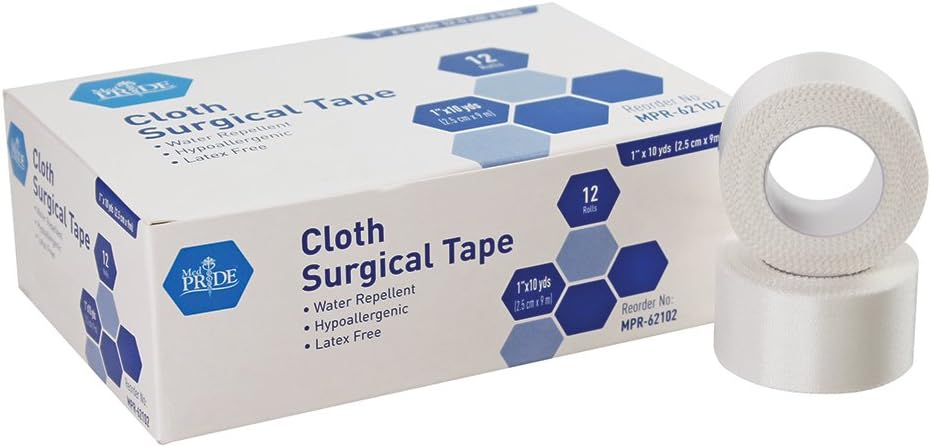 Medpride Cloth Surgical Tape, Pack of 12, Size - 1" x 10 Yards