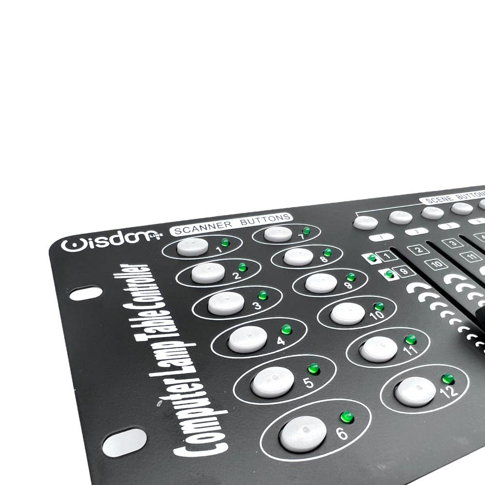 NLIGHTING Centralina DMX512 192 Canali Professionale, Controller Luci DJ per Teste Mobili, Beam, PAR LED e Faretti DMX, Console Mixer Luci con 240 Scene Programmabili, Sound Active e MIDI