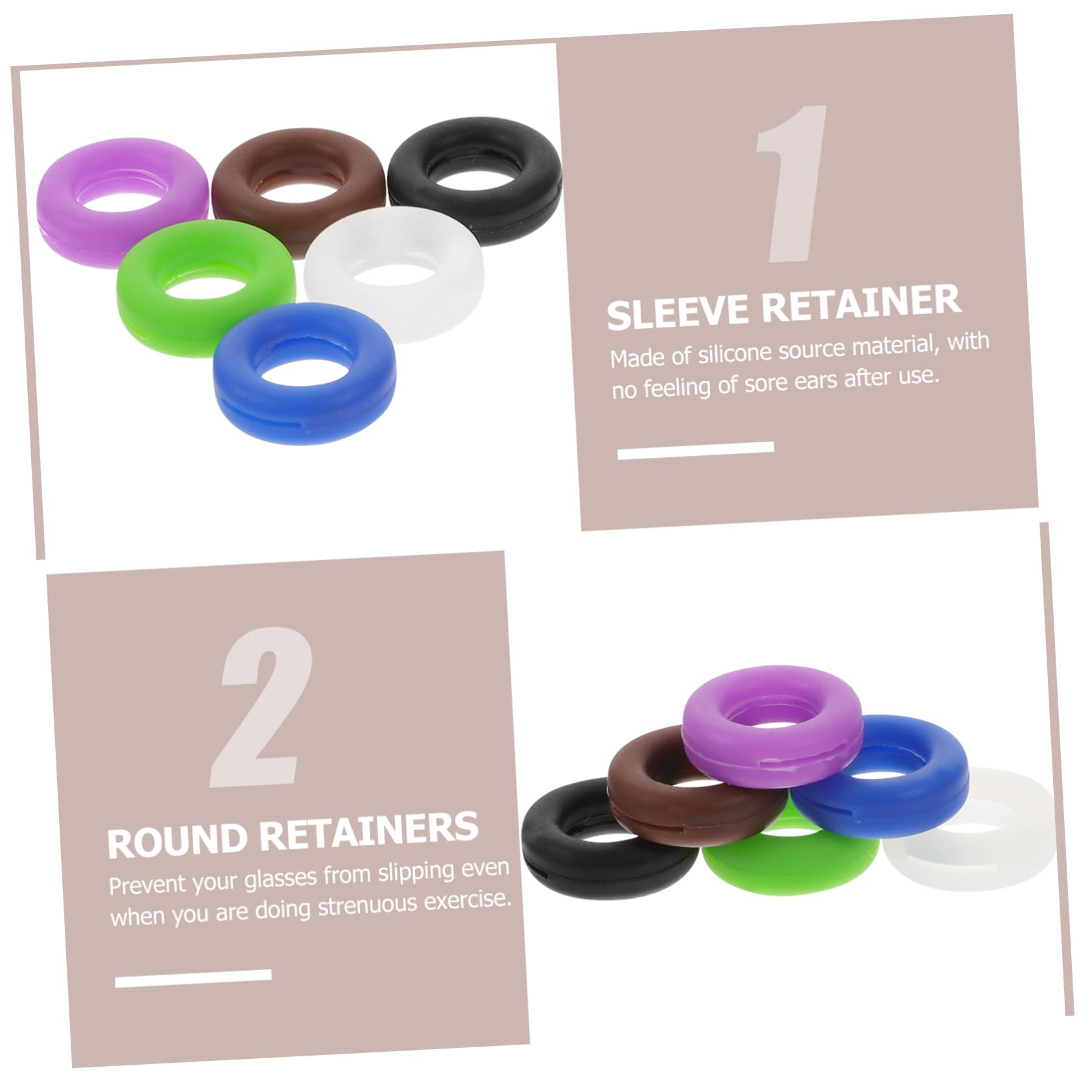 GOOHOCHY 12 Sets Temple Tips Eyeglass Grips Round Eyeglasses Sleeve Retainer Glasses Accessories Anti Slip Eyeglass Anti- Round Glasses Frames Eyeglasses Ear Grips Round Retainers