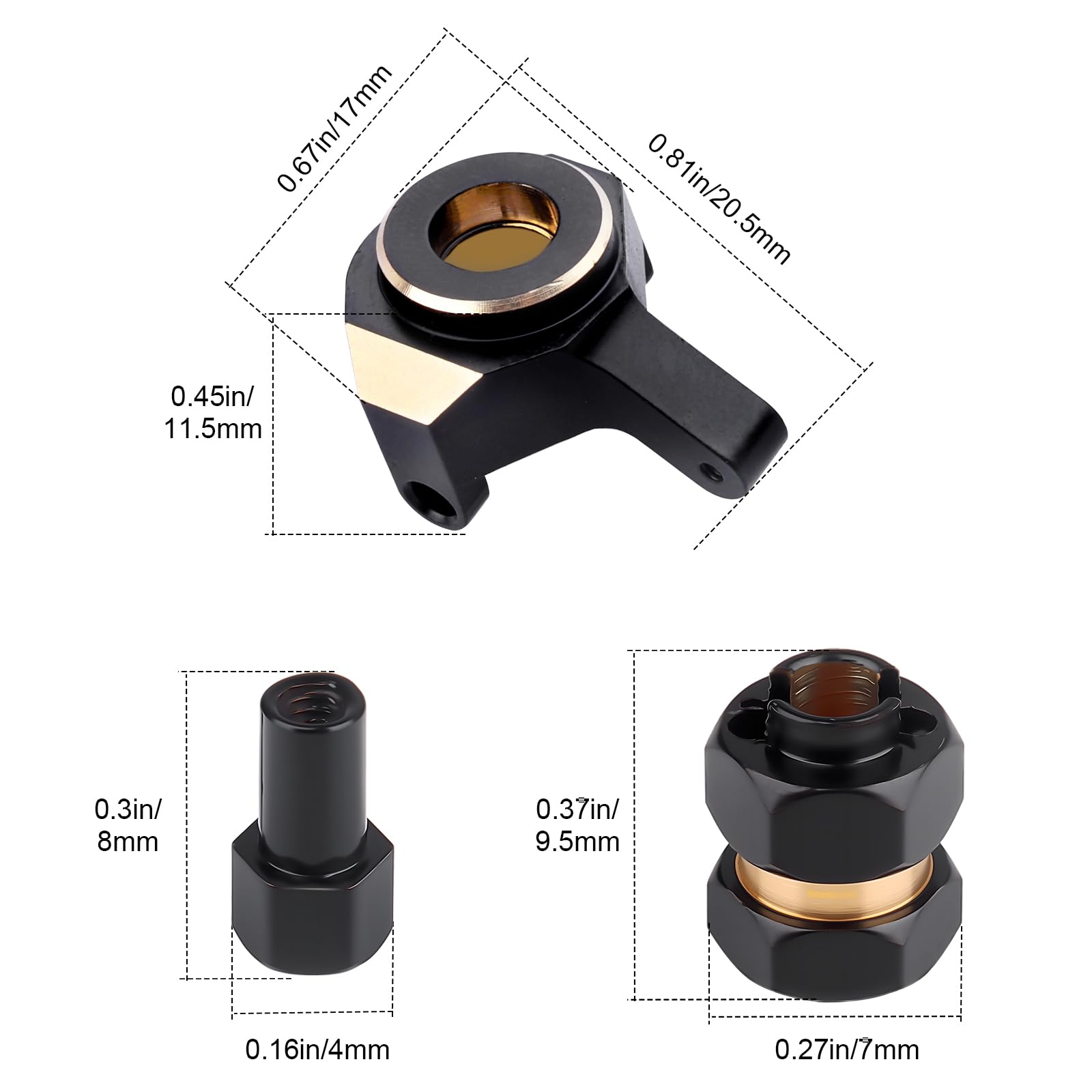 Hobbypark Brass Steering Knuckles Carriers and Brass Extended 7mm
