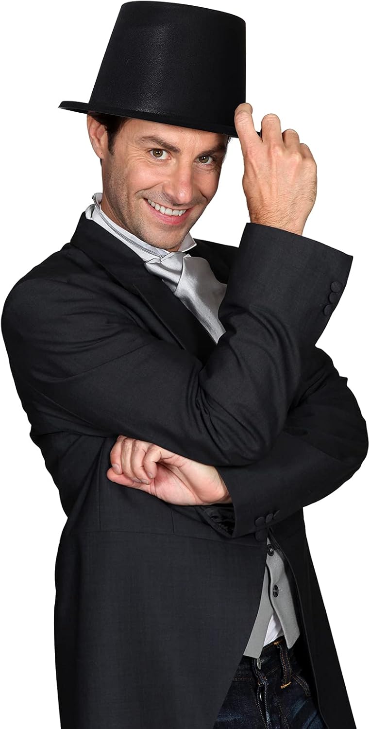 SATINIOR Top Hat 24 Pieces Black Plastic Top Hat for Women Magician Costume for Men Child Kids Birthday Party Supplies