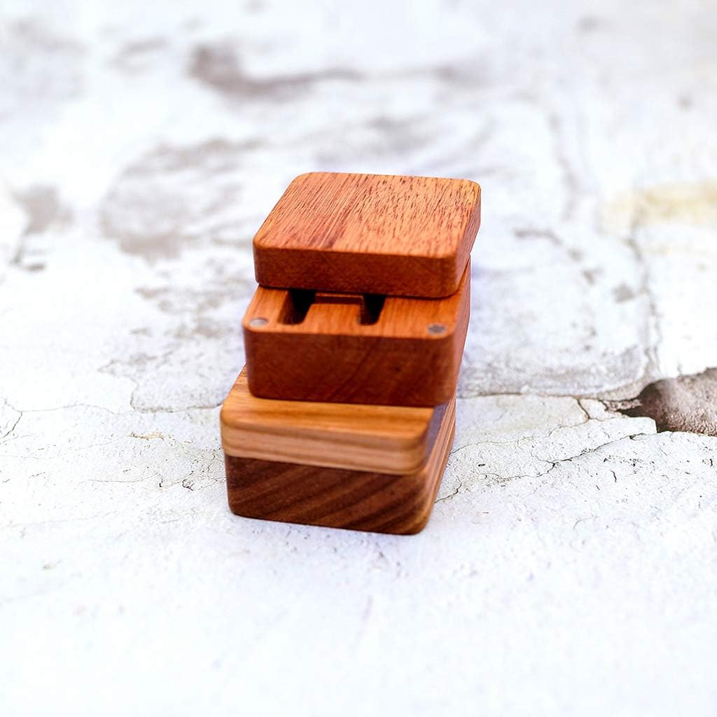 Men Suit Wooden Cufflink Gift Box Portable Sleeve Button Jewelry Walnut Wood Keepsake Storage Box, as the picture shows