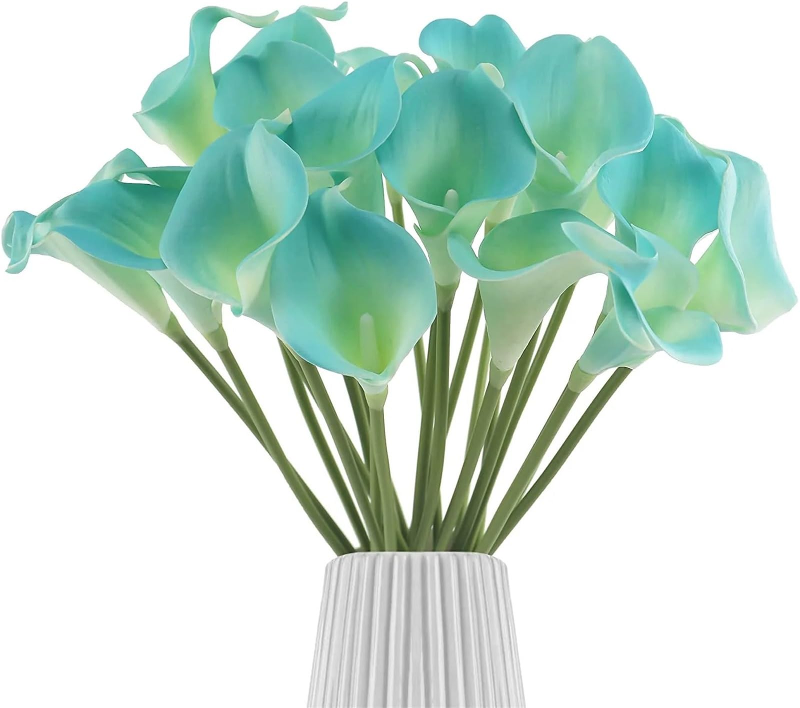 FonHNDG Artificial Flower Branches 20pcs Lifelike Artificial Calla Lily Flowers,Real Touch Faux Flower for Wedding Party Bouquet Home Kitchen Decoration
